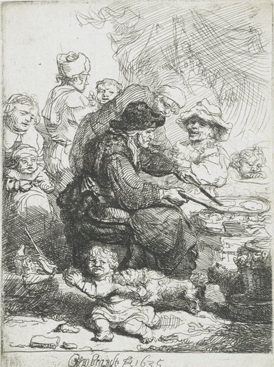 Der Pfannkuchenmacher, 1635 von Rembrandt van Rijn